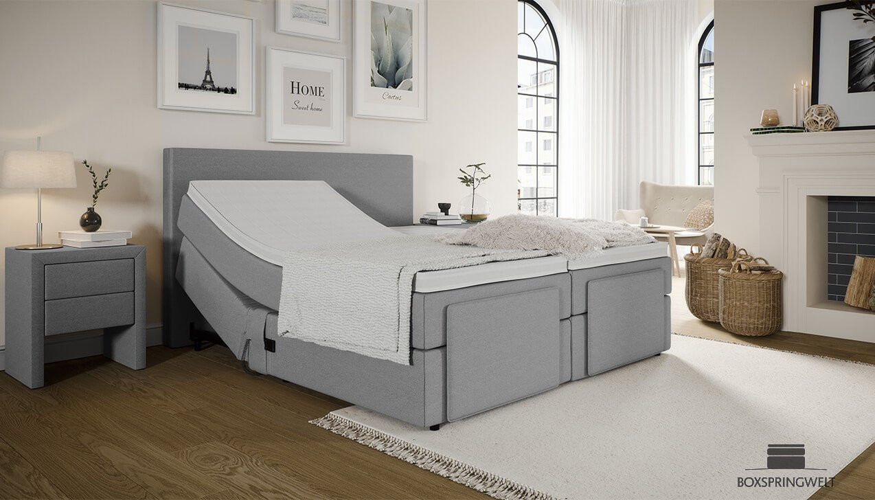 Mikrofeder Boxspringbett Gabriel in Mine Dolphin