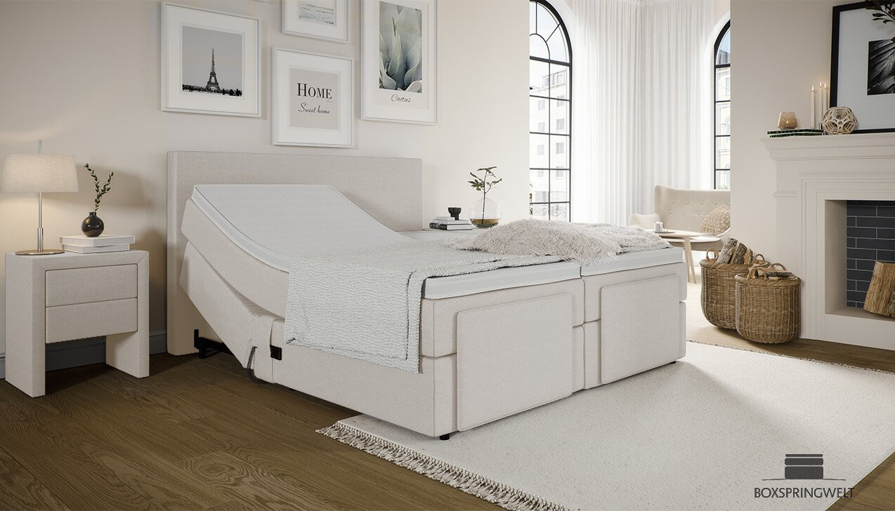 Mikrofeder Boxspringbett Gabriel in Mine Cream