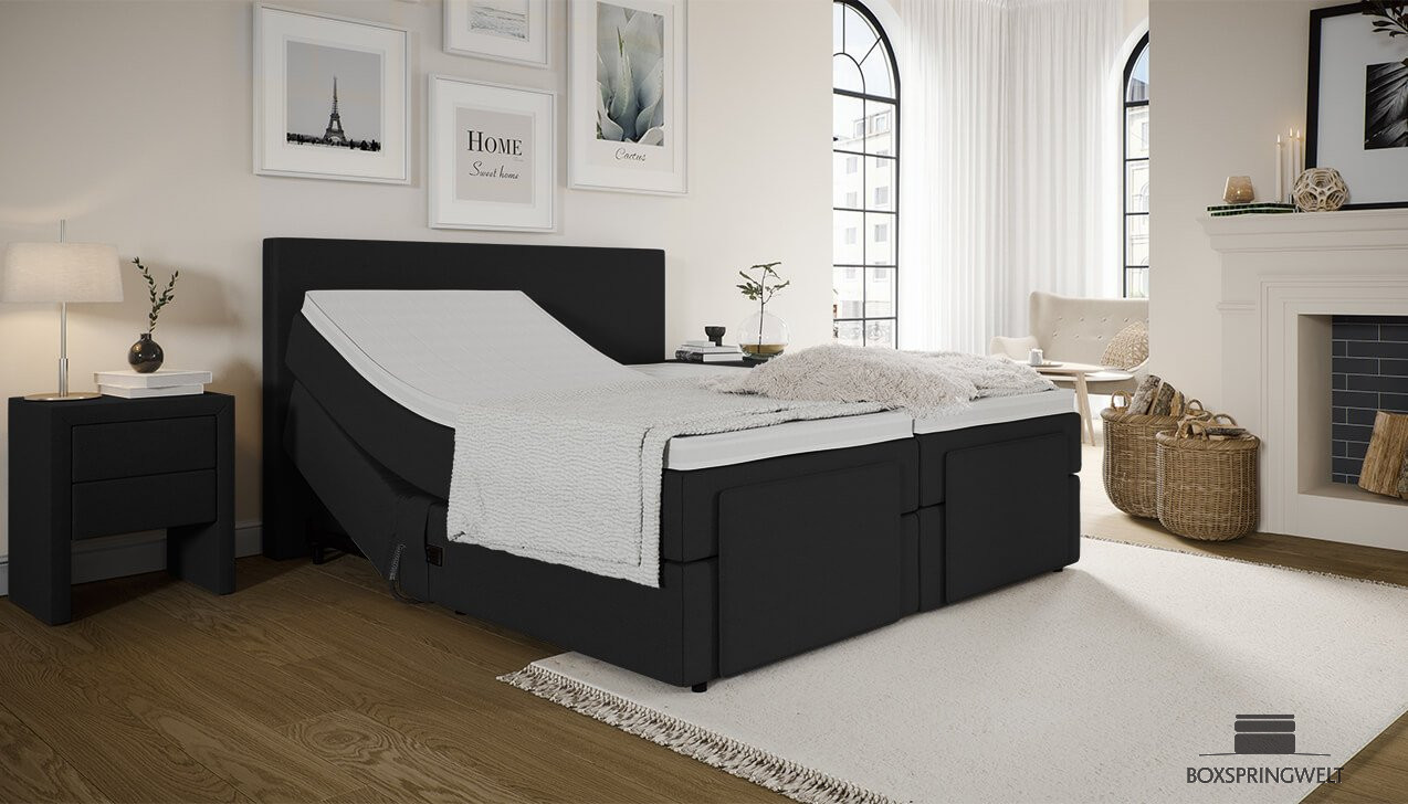 Mikrofeder Boxspringbett Gabriel in Mine Graphite