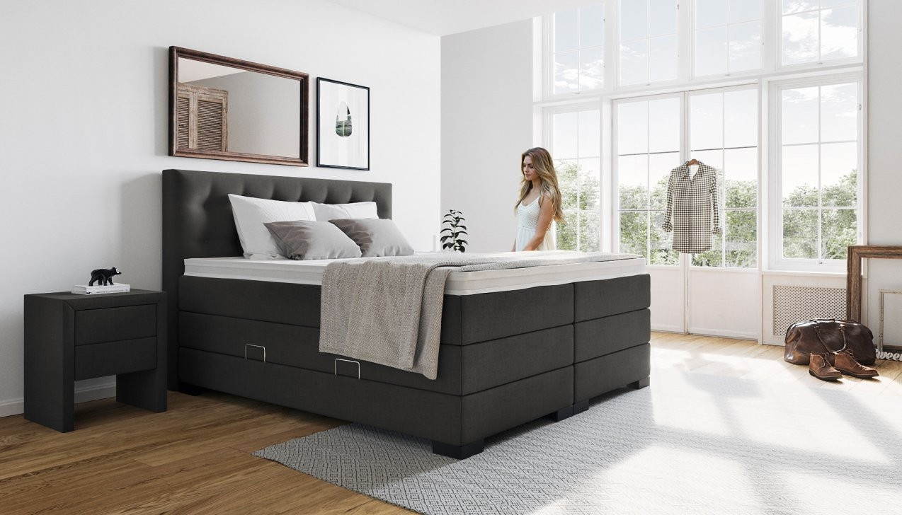 Boxspringbett Dalia in Golf Dunkelgrau