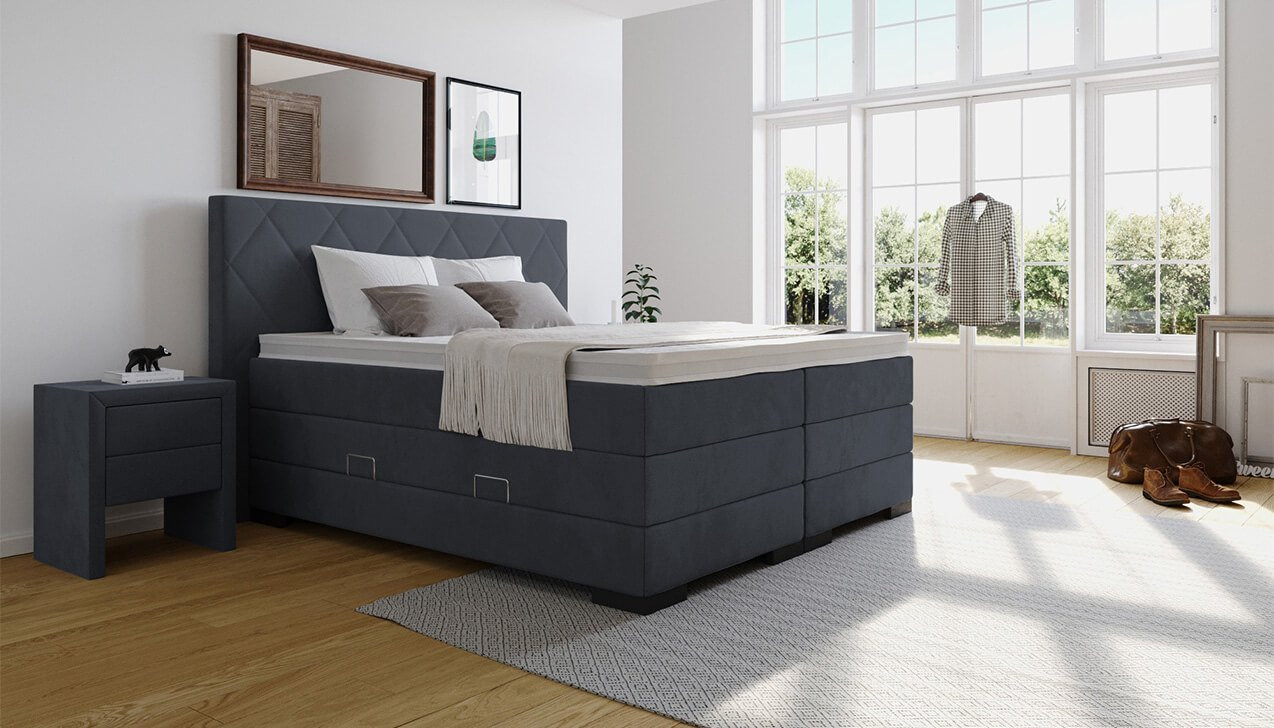 Boxspringbett Dalia in Challenger Darkblue