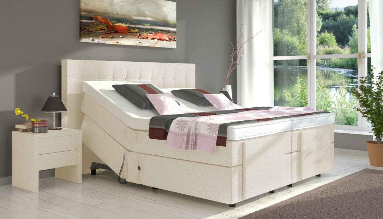 Boxspringbett Greta in Board Ecru