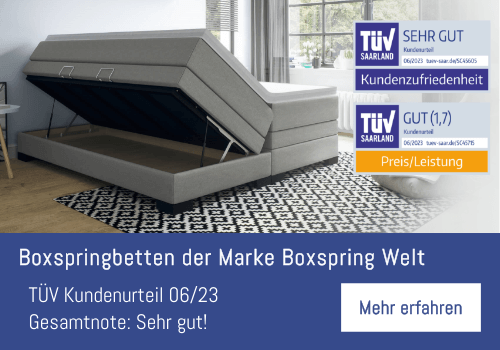 Boxspring Welt Boxspringbetten mit Bettkasten TÜV Test