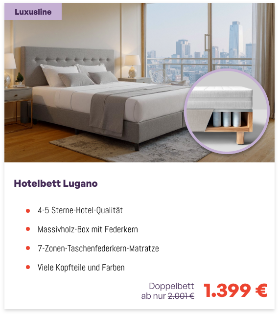 Betten für Hotel Kontakt